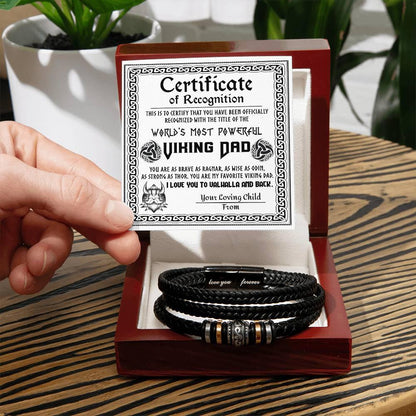 Dad Jewelry Gift -The Viking Leather Braided Men's Bracelet - Mallard Moon Gift Shop