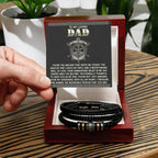 To My Loving Dad- Viking Anchor Braided Leather Bracelet with Inspirational Card - Father's Day, Birthday, or Christmas Gift for Dad from Son or Daughter