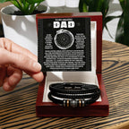 To My Amazing Dad Silent Understanding Viking Compass Leather Bracelet Gift | Thoughtful Father's Day or Birthday Present for Dad from Son or Daughter