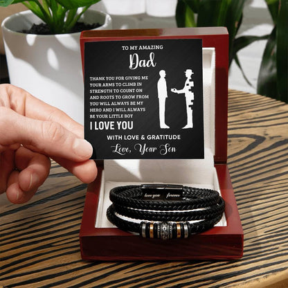 Dad Roots To Grow Leather Braided Men's Bracelet - Mallard Moon Gift Shop