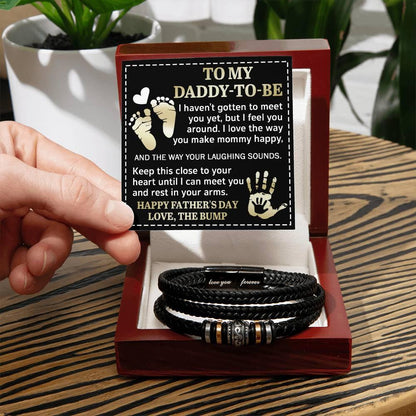To My Daddy-To-Be Keep This Close To Your Heart Cuban Chain Link Necklace - Mallard Moon Gift Shop