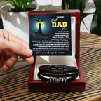 To the Best Dad Ever- Men's Braided Leather Bracelet - Your Love is the Foundation - Birthday, Father's Day Gift