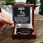 Dad - You are my Hero - Braided Vegan Leather Bracelet with Viking Heartfelt Message Card Birthday, Father's Day, Christmas Gift