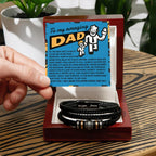 To My Amazing Dad Vegan Leather Bracelet Birthday, Father's Day Gift - with Comic-Style “Handsome Hero” Message Card