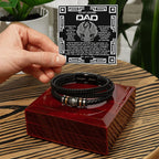 Dad Father's Day Gift from Son - Men's “Love You Forever” Bracelet with Celtic Dragon Message Card - Vegan Leather Beaded Bracelet