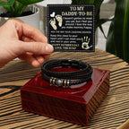 To My Daddy-To-Be Keep This Close To Your Heart Braided Bracelet