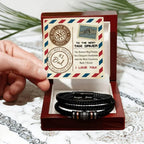 To the Best Taxi Driver – Funny Father’s Day Leather Bracelet Gift for Dad – From the Bravest Bug Hunter to the Most Generous Bank I Know – Black Braided Engraved Dad Bracelet with Gift Box