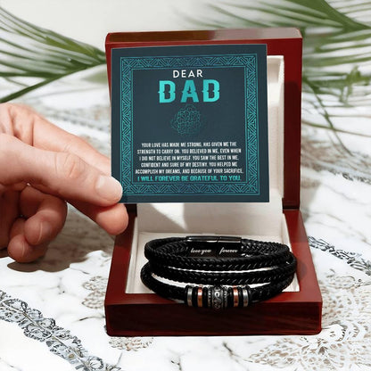 Dad I Am Grateful To You Leather Bracelet - Mallard Moon Gift Shop