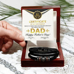 Dad Gift Certificate of Achievement Leather Bracelet