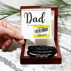 Dad Reduced Price Leather Bracelet - Funny Father’s Day Gift with Sarcastic Price Tag Message Card