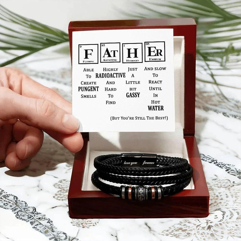 Gift for Father Element Chart You are Still The Best Braided Leather Men's Bracelet