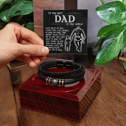 Gift for Dad Leather Bracelet Your Light Guides My Way - Mallard Moon Gift Shop