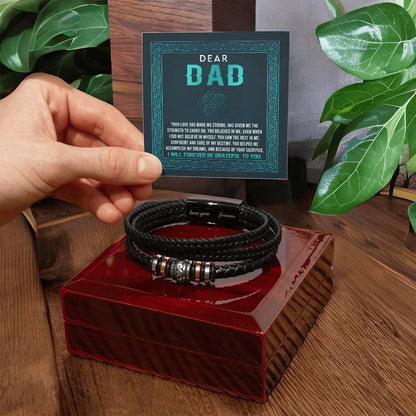 Dad I Am Grateful To You Leather Bracelet - Mallard Moon Gift Shop