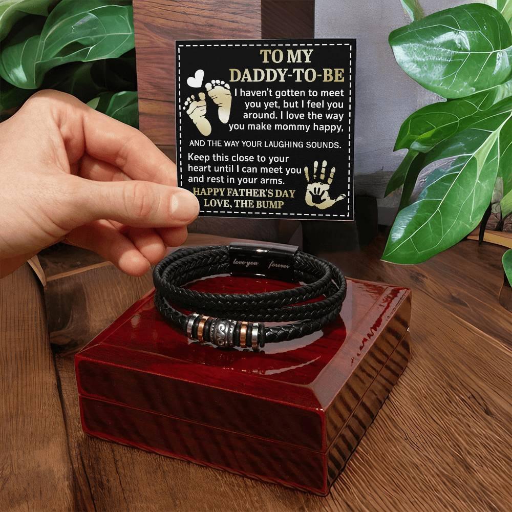 To My Daddy-To-Be Keep This Close To Your Heart Cuban Chain Link Necklace - Mallard Moon Gift Shop
