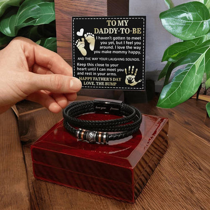 To My Daddy-To-Be Keep This Close To Your Heart Cuban Chain Link Necklace - Mallard Moon Gift Shop