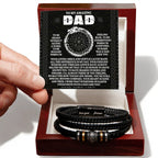To My Amazing Dad Silent Understanding Viking Compass Leather Bracelet Gift | Thoughtful Father's Day or Birthday Present for Dad from Son or Daughter