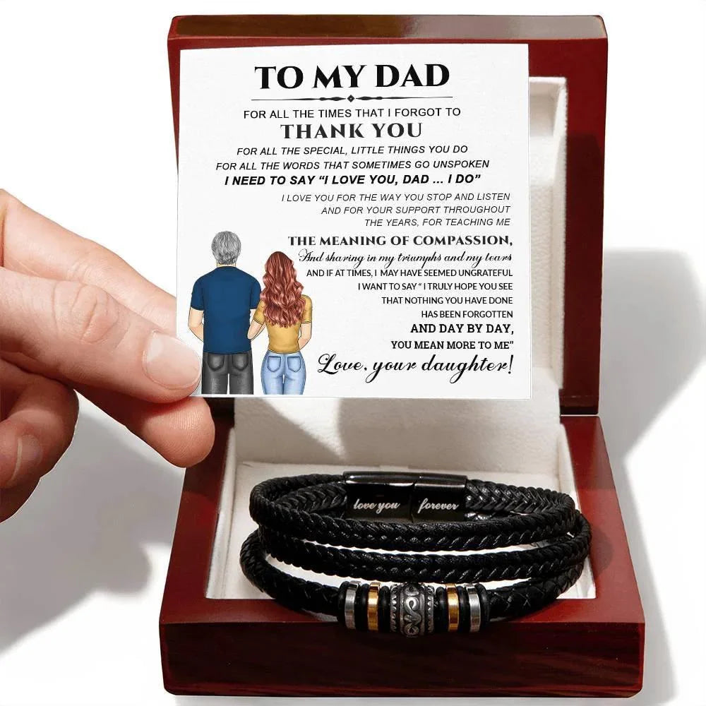 Dad Little Things You Do Leather Braided Men's Bracelet