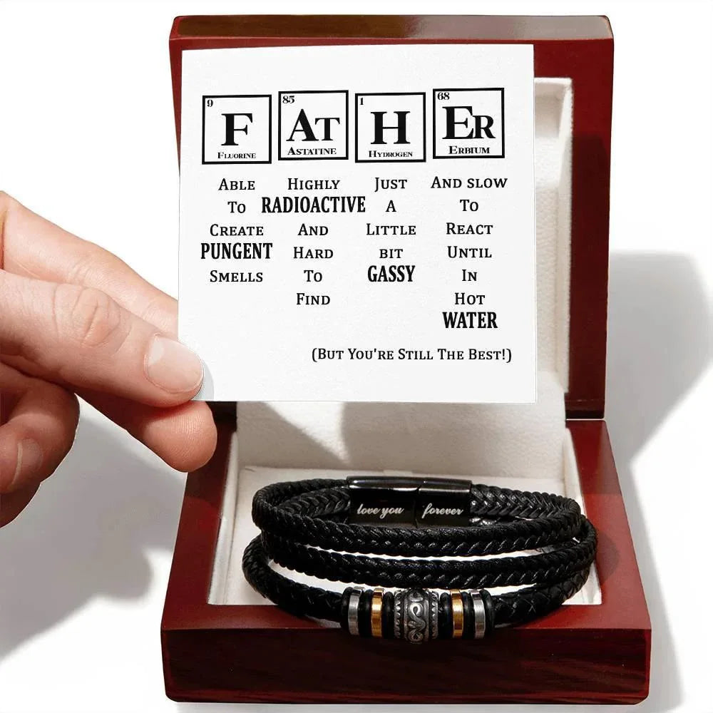 Gift for Father Element Chart You are Still The Best Braided Leather Men's Bracelet
