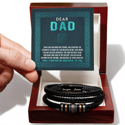 Dad I Am Grateful To You Leather Bracelet - Mallard Moon Gift Shop