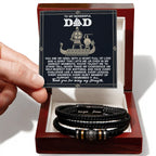 Dad - You are my Hero - Braided Vegan Leather Bracelet with Viking Heartfelt Message Card Birthday, Father's Day, Christmas Gift