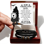 To My Viking Dad Bracelet – Deep Down I Love You All the Time – Norse Father's Day Gift for Strong Dads, Sentimental Keepsake from Son or Daughter