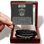 To My Loving Dad- Viking Anchor Braided Leather Bracelet with Inspirational Card - Father's Day, Birthday, or Christmas Gift for Dad from Son or Daughter