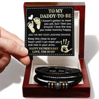 To My Daddy-To-Be Keep This Close To Your Heart Braided Bracelet