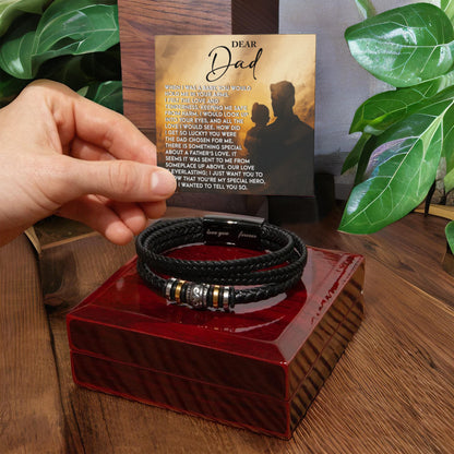 Dad Father's Day Gift - Men's “Love You Forever” Bracelet with “Chosen Love” Sentimental Message Card - Vegan Leather Bracelet - Heartfelt Gift for Dad from Son or Daughter - Mallard Moon Gift Shop