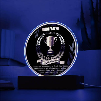 Dad Joke Undefeated Champion Acrylic Plaque Award - Mallard Moon Gift Shop