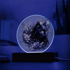 Halloween's Haunting Feline: Black Cat Acrylic Plaque