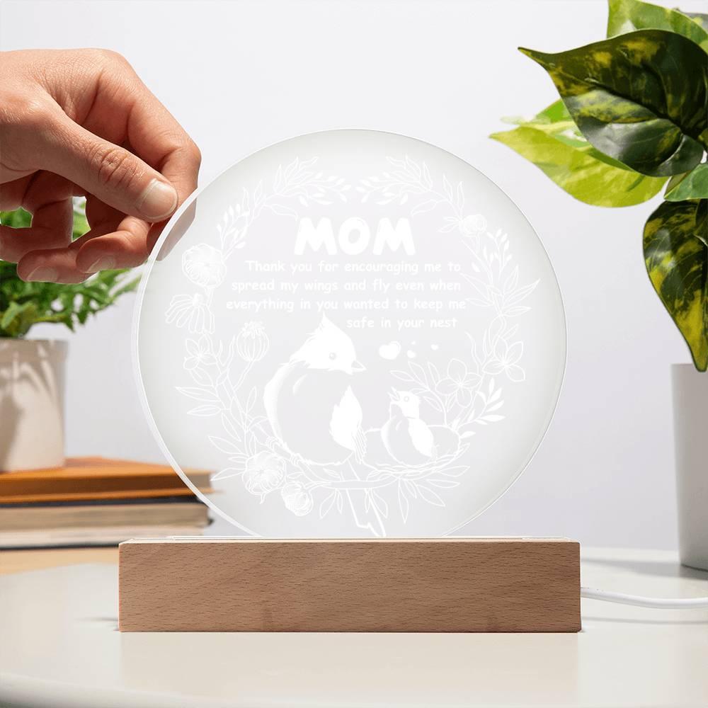 Gift for Mom Acrylic Plaque with Heartfelt Message Thank You for Encouraging Me to Spread My Wings and Fly - Mallard Moon Gift Shop