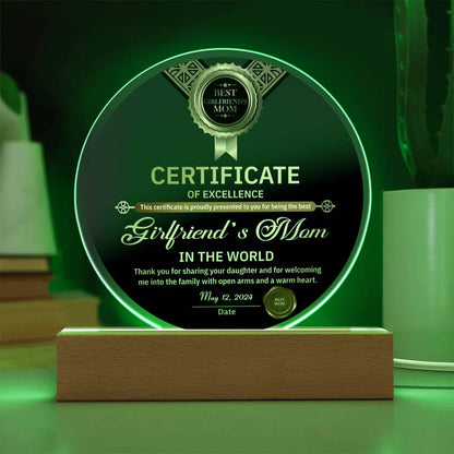 Mother's Day Gift for your Girlfriend's Mom Round Acrylic Plaque - Mallard Moon Gift Shop