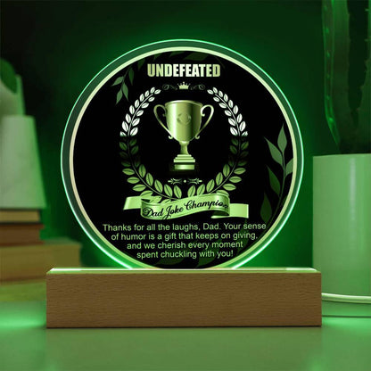 Dad Joke Undefeated Champion Acrylic Plaque Award - Mallard Moon Gift Shop