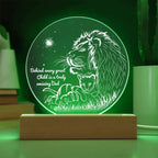 Gift for Dad - Behind Every Great Child is a Truly Amazing Dad Lion and Cub Acrylic Plaque