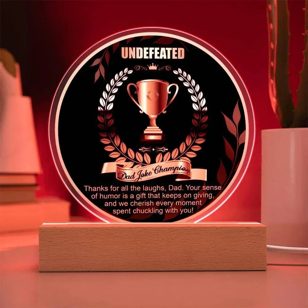 Dad Joke Undefeated Champion Acrylic Plaque Award
