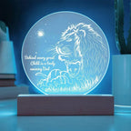 Gift for Dad - Behind Every Great Child is a Truly Amazing Dad Lion and Cub Acrylic Plaque
