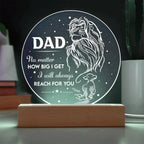 Gift for Dad - No Matter How Big I Get I Will Always Reach For You - Lion and Cub Acrylic Plaque