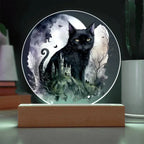 Feline's Halloween Haunt: Acrylic Plaque Halloween Lighted Decor