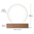 Turkey Stained-glass Round Acrylic Plaque - LED Lighted Wooden Base