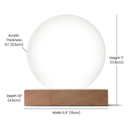 Bewitched Cat Silhouette: Halloween Acrylic Plaque with Lighted LED Wooden Base - Mallard Moon Gift Shop