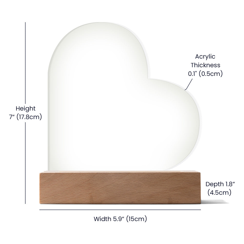 Personalized Heart-Shaped Star Map LED Acrylic Plaque with Custom Couple Illustration - Celebrate Your Special Night - Mallard Moon Gift Shop