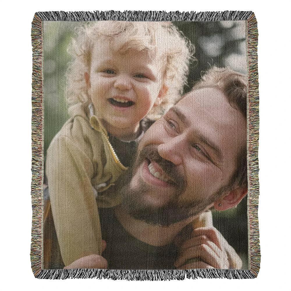 Gift for Dad, Mom, Grandparents - Personalized Photo Upload Heirloom Blanket