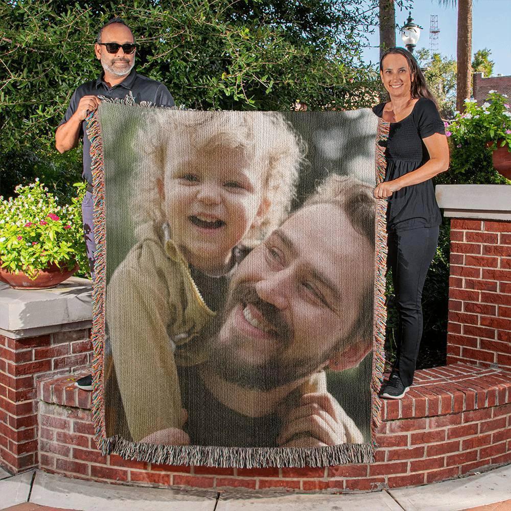 Gift for Dad, Mom, Grandparents - Personalized Photo Upload Heirloom Blanket