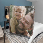 Gift for Dad, Mom, Grandparents - Personalized Photo Upload Heirloom Blanket