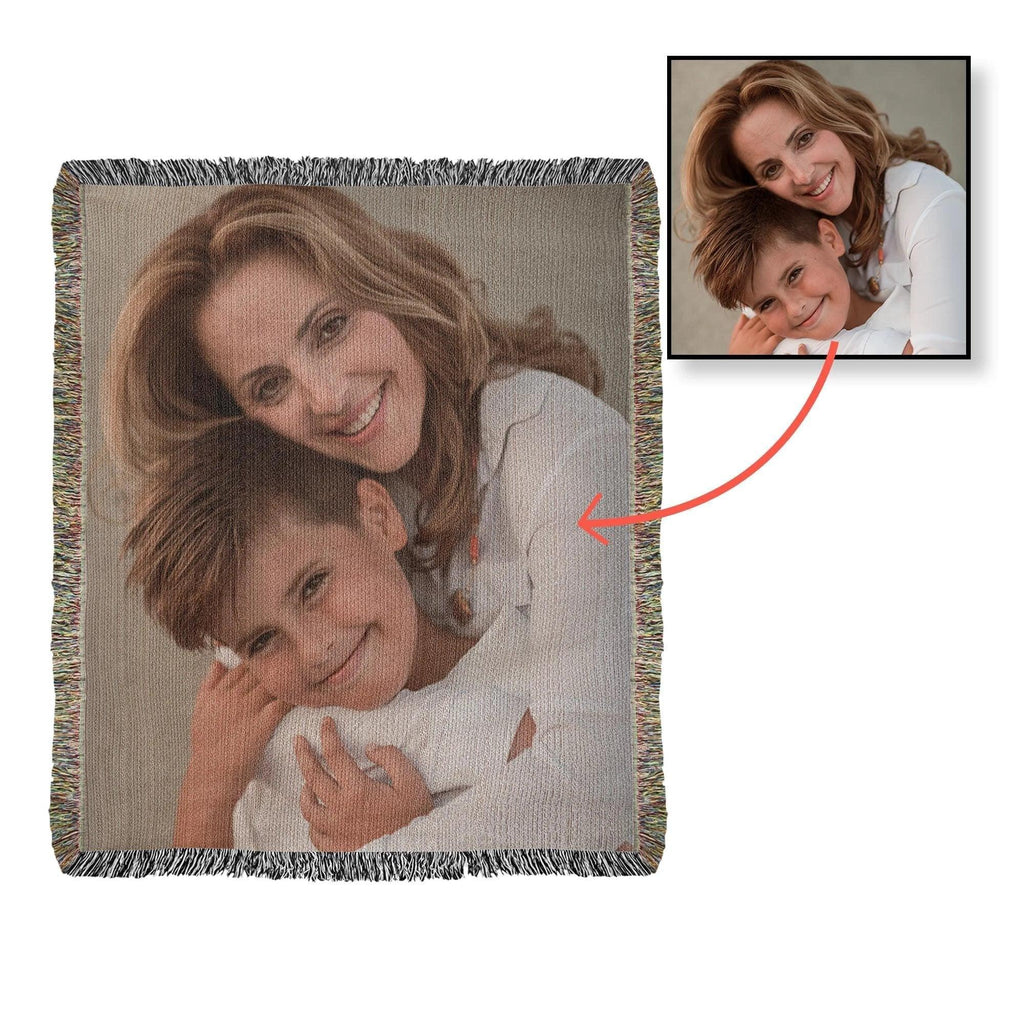 Gift for Dad, Mom, Grandparents - Personalized Photo Upload Heirloom Blanket