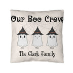 Personalized “Our Boo Crew” Halloween Pillow – Custom Family Name Ghost Pillow