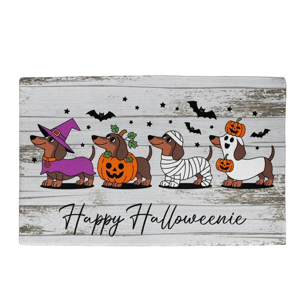 Happy Halloweenie Dachshund Doormat – Cute Halloween Dog Mat Décor