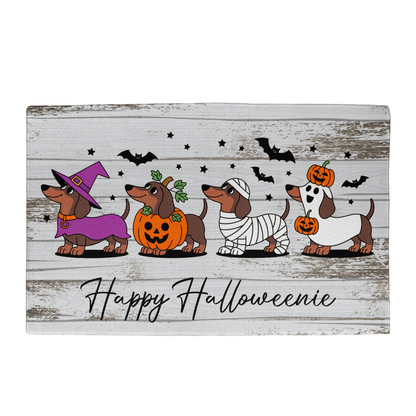 Happy Halloweenie Dachshund Doormat – Cute Halloween Dog Mat Décor - Mallard Moon