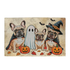 French Bulldog Halloween Doormat – Cute Spooky Dogs Welcome Mat – Funny Fall Décor for Dog Lovers