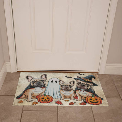 French Bulldog Halloween Doormat – Cute Spooky Dogs Welcome Mat – Funny Fall Décor for Dog Lovers